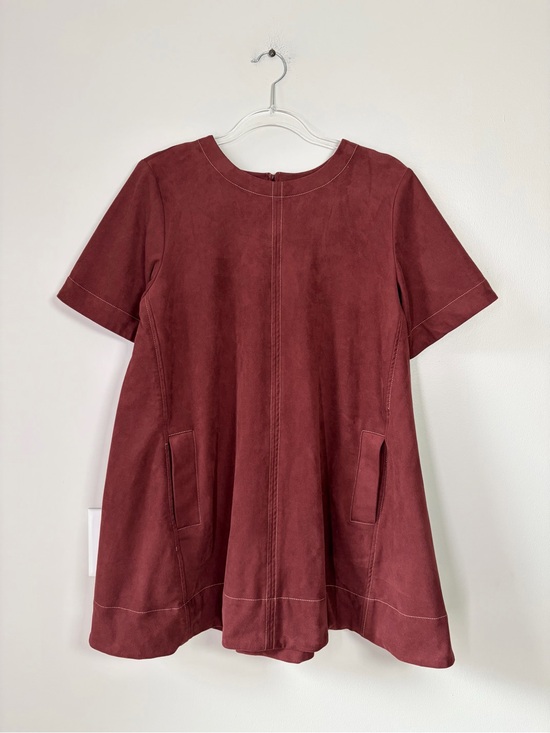 Maeve Dresses & Skirts - Maeve Anthropologie The Emmy Faux-Suede Short-Sleeve Mini Swing Dress